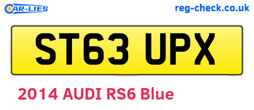 ST63UPX are the vehicle registration plates.
