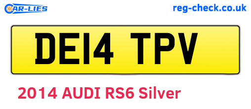DE14TPV are the vehicle registration plates.