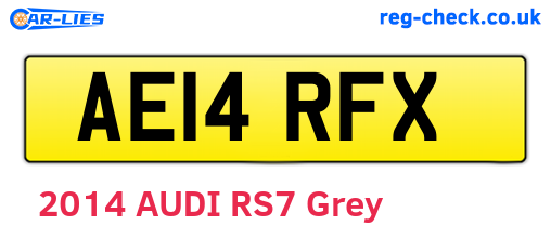 AE14RFX are the vehicle registration plates.