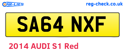 SA64NXF are the vehicle registration plates.