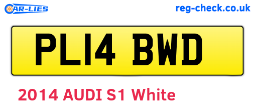 PL14BWD are the vehicle registration plates.
