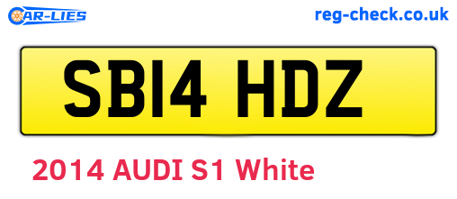 SB14HDZ are the vehicle registration plates.