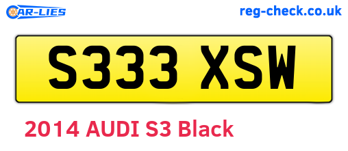 S333XSW are the vehicle registration plates.
