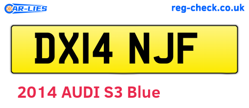 DX14NJF are the vehicle registration plates.