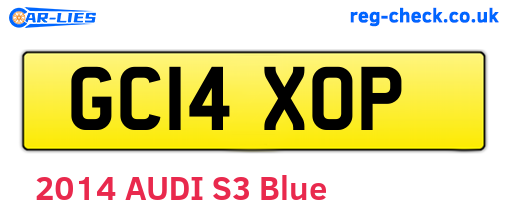 GC14XOP are the vehicle registration plates.