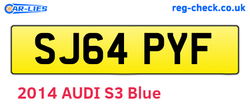 SJ64PYF are the vehicle registration plates.