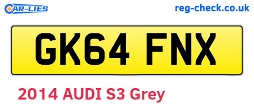 GK64FNX are the vehicle registration plates.