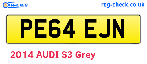 PE64EJN are the vehicle registration plates.