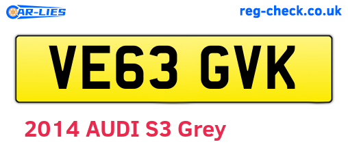 VE63GVK are the vehicle registration plates.
