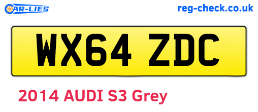 WX64ZDC are the vehicle registration plates.