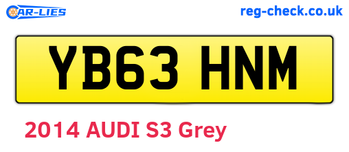 YB63HNM are the vehicle registration plates.