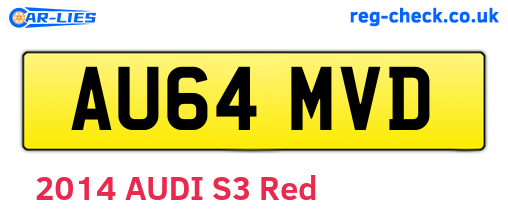 AU64MVD are the vehicle registration plates.