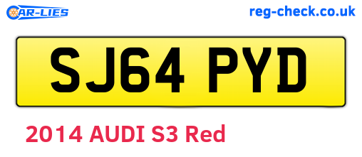 SJ64PYD are the vehicle registration plates.
