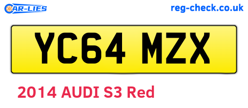 YC64MZX are the vehicle registration plates.