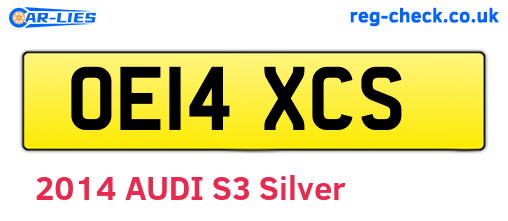 OE14XCS are the vehicle registration plates.