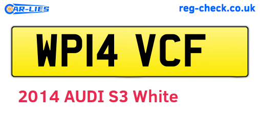 WP14VCF are the vehicle registration plates.
