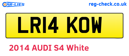LR14KOW are the vehicle registration plates.