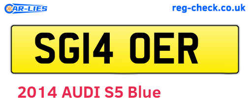 SG14OER are the vehicle registration plates.
