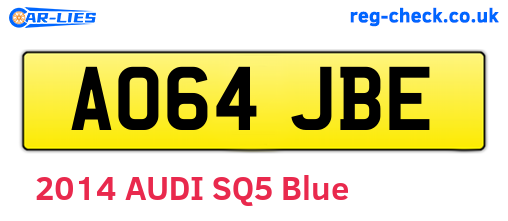 AO64JBE are the vehicle registration plates.