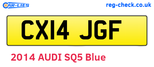 CX14JGF are the vehicle registration plates.
