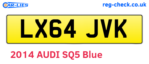 LX64JVK are the vehicle registration plates.
