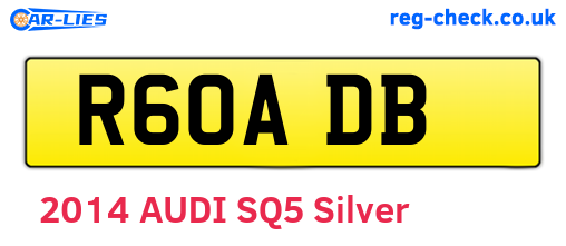 R60ADB are the vehicle registration plates.