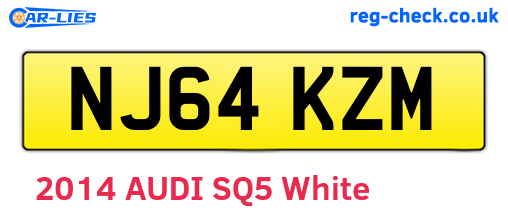 NJ64KZM are the vehicle registration plates.