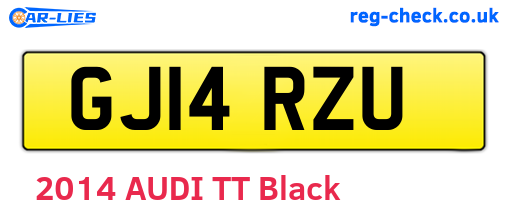GJ14RZU are the vehicle registration plates.