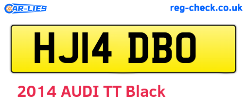 HJ14DBO are the vehicle registration plates.