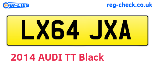 LX64JXA are the vehicle registration plates.