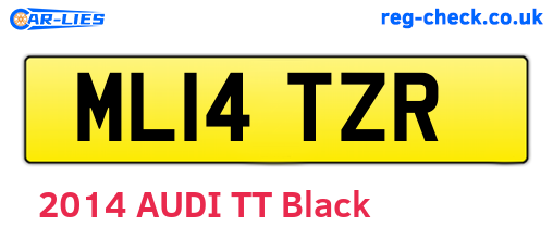 ML14TZR are the vehicle registration plates.
