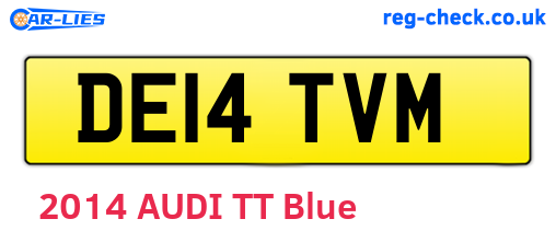 DE14TVM are the vehicle registration plates.