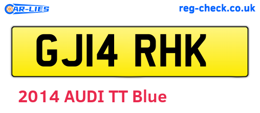 GJ14RHK are the vehicle registration plates.