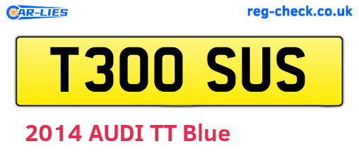 T300SUS are the vehicle registration plates.