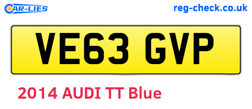 VE63GVP are the vehicle registration plates.