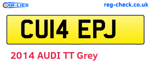 CU14EPJ are the vehicle registration plates.