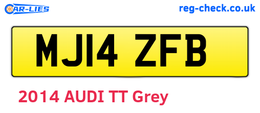 MJ14ZFB are the vehicle registration plates.