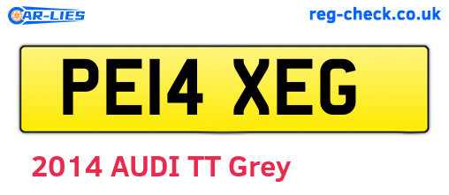 PE14XEG are the vehicle registration plates.