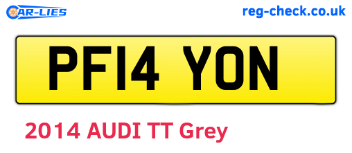 PF14YON are the vehicle registration plates.