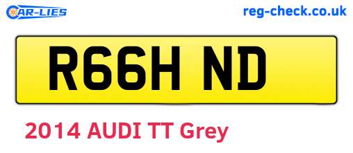 R66HND are the vehicle registration plates.