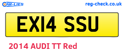 EX14SSU are the vehicle registration plates.