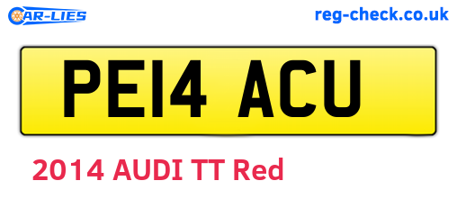 PE14ACU are the vehicle registration plates.