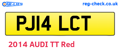 PJ14LCT are the vehicle registration plates.
