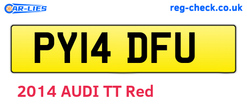 PY14DFU are the vehicle registration plates.