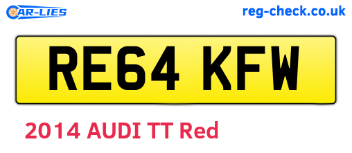 RE64KFW are the vehicle registration plates.