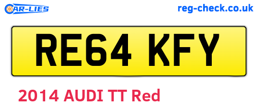 RE64KFY are the vehicle registration plates.