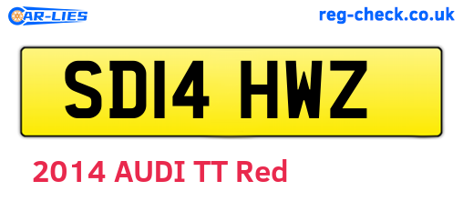 SD14HWZ are the vehicle registration plates.