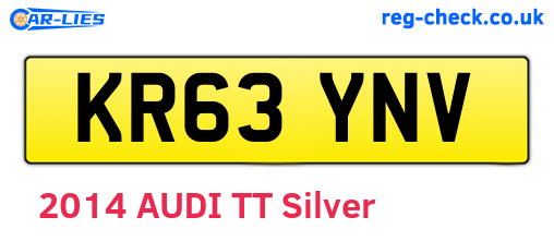 KR63YNV are the vehicle registration plates.