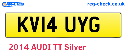 KV14UYG are the vehicle registration plates.