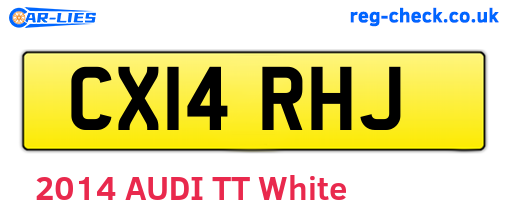 CX14RHJ are the vehicle registration plates.